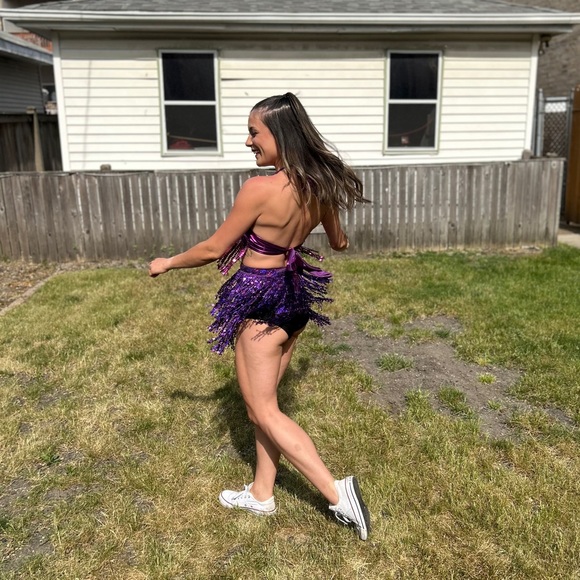 MY ERAS TOUR OUTFIT Self-Tie Fringe Sequin Padded Top ✨ - Picture 4 of 4